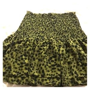 Animal print high waisted mini skirt